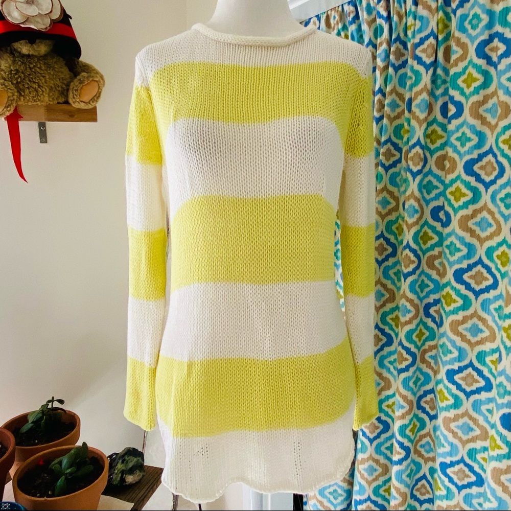 Wooden Ships Striped Knit Pullover Sweater (size S/M)